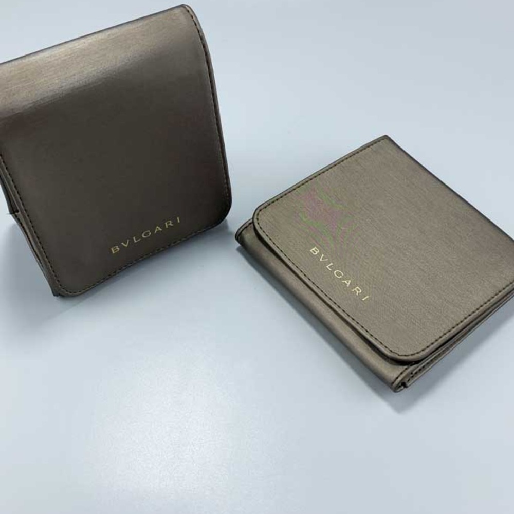 Bvlgari Gold shimmer Compact Travel Pouch Jewelry Case Holder